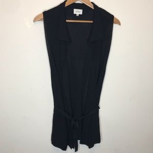 Wilfred Black Sleeveless Open Sweater Vest